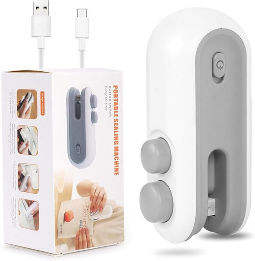 SealPro USB rechargeable mini heat sealer sealing a bag