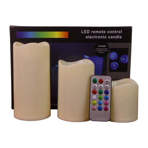 GlowSet 3-Piece Flameless LED Candle Set with Remote Control - TejaHome