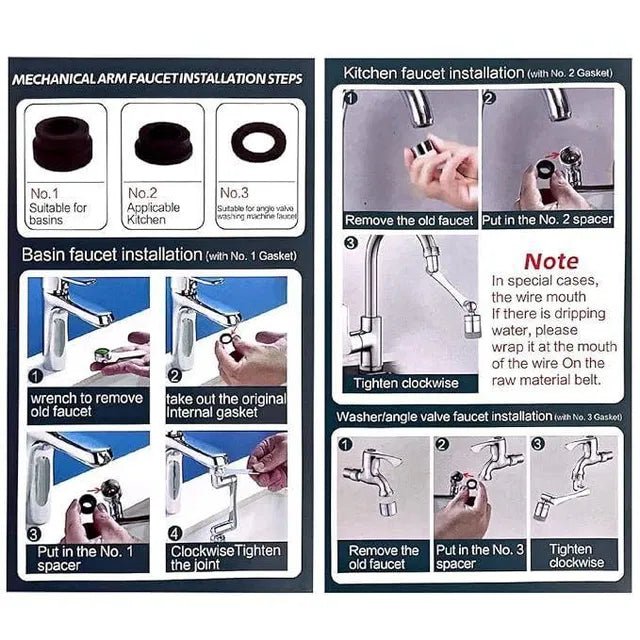 2 Mode Splash Filter Kitchen Tap Extended Faucet - tejagoodboy