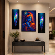 Krishna 3-Panel MDF Wall Art Frame (16.5x12in) - TejaHome