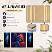 Krishna 3-Panel MDF Wall Art Frame (16.5x12in) - TejaHome