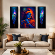 Krishna 3-Panel MDF Wall Art Frame (16.5x12in) - TejaHome