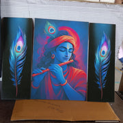 Krishna 3-Panel MDF Wall Art Frame (16.5x12in) - TejaHome