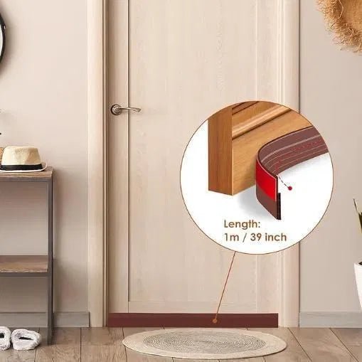 FloorFix self-adhesive wood floor transition strip installed