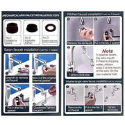 AquaFlex kitchen tap size and fitting dimensions