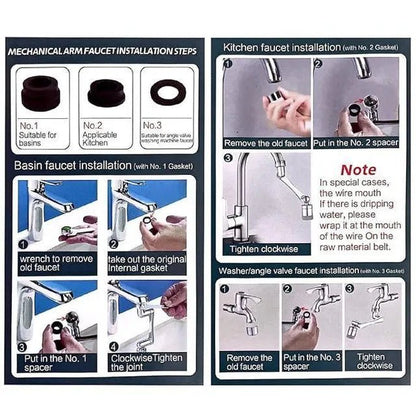 2 Mode Splash Filter Kitchen Tap Extended Faucet - tejagoodboy