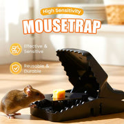 TrapEase reusable mousetrap with sensitive trigger