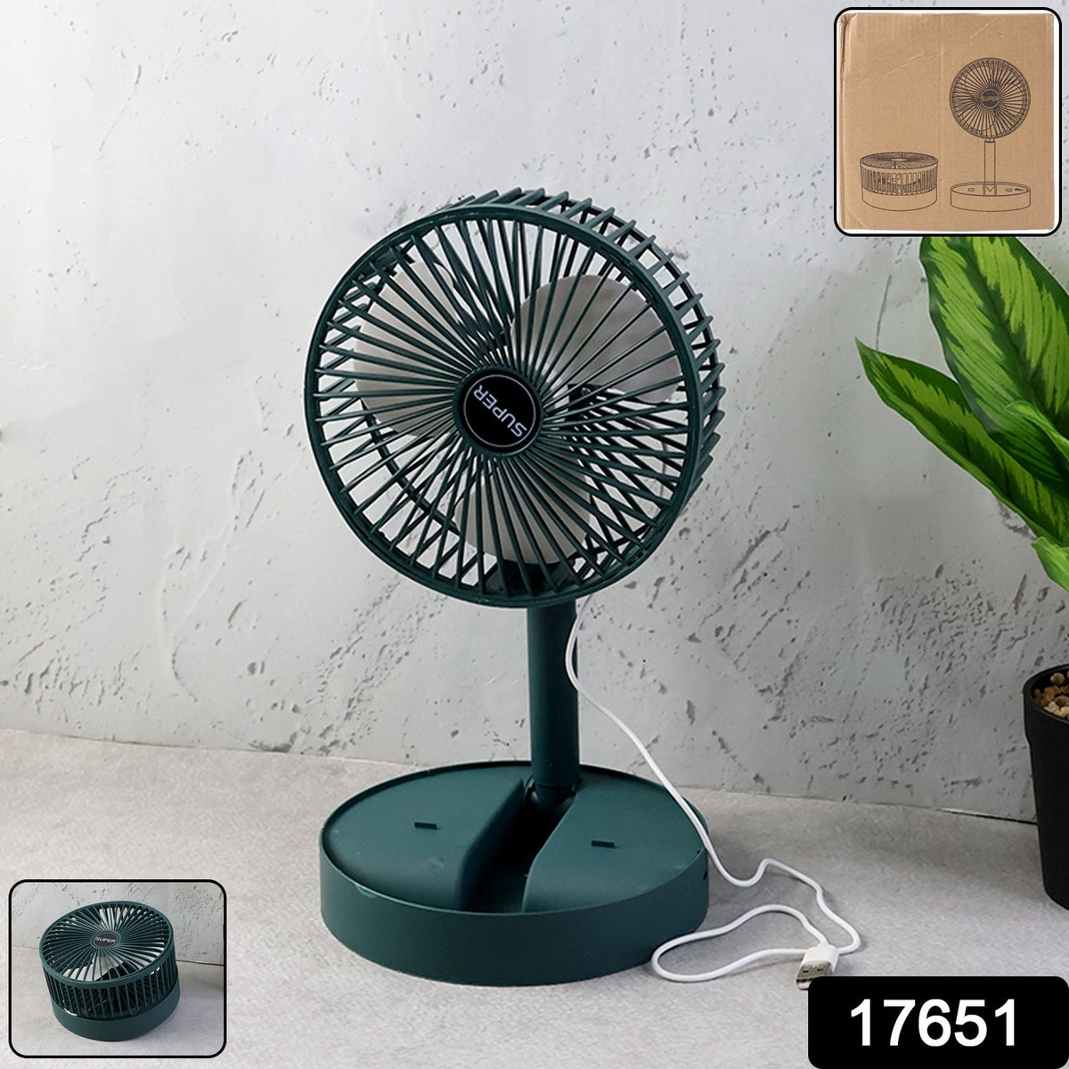 BreezeFold Foldable Mini Desk Fan - Adjustable Height & Angle